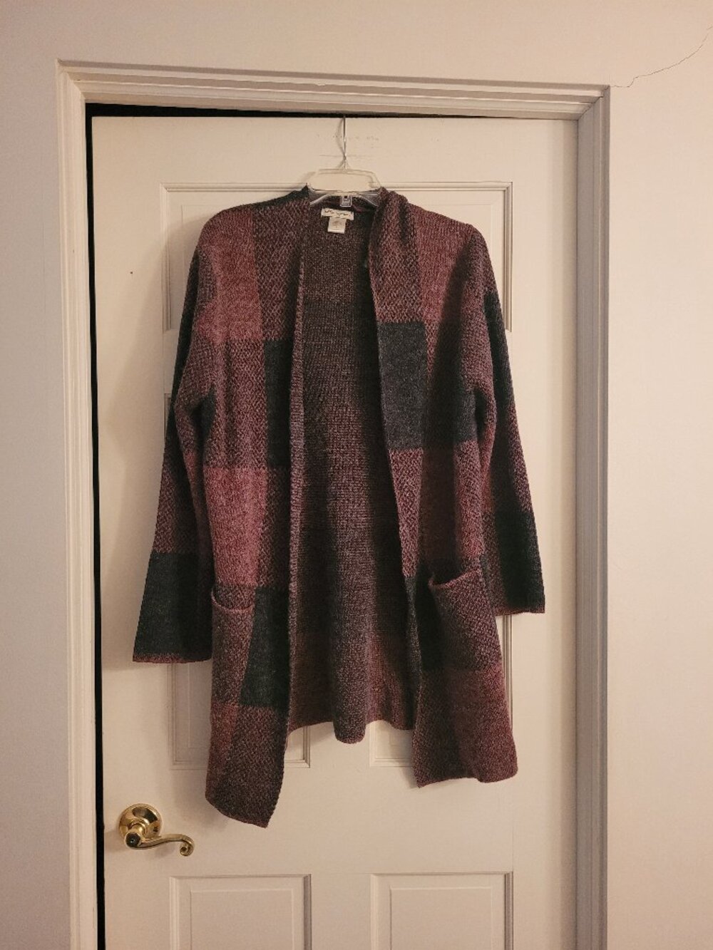Cotton Emporium Lillian Seamless Double Pocket Open Cardigan, Size Large
